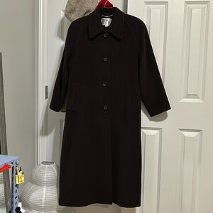 Vintage brown long trench coat peacoat button from long coat